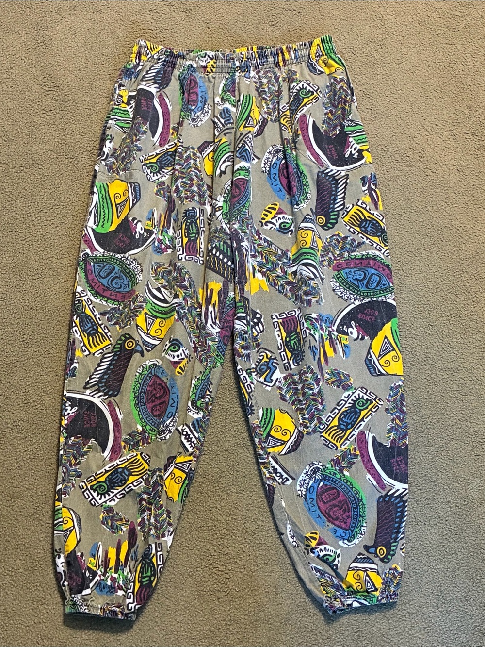 Vintage Fusion 80s/90s Gym Surf MC Hammer Parachute Pants USA Made XL Pockets